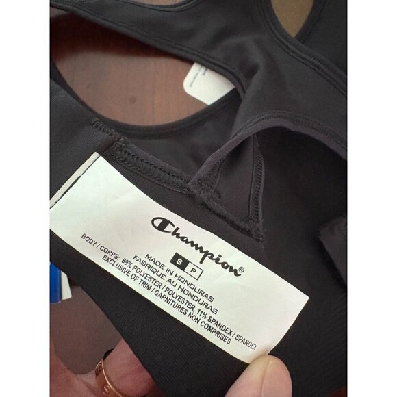 Champion NWT Jersey Stretch Racerback Sports Bra in Black Size Small - Picture 9 of 9